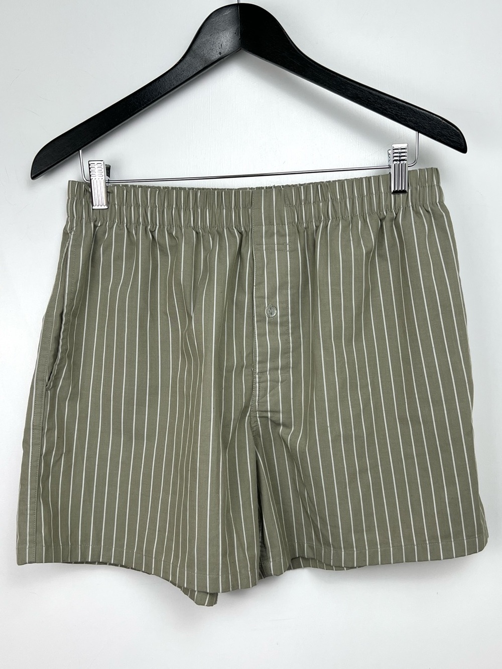 American Eagle Striped Boxer Shorts sz 32/34 or L Sage Green/White Trendy